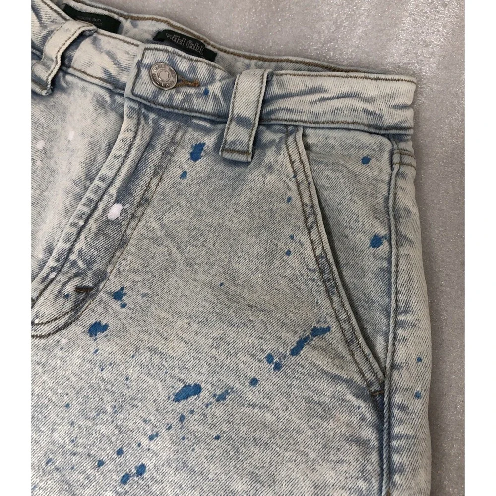 Wild Fable Highest Rise Utility‎ Paint Splatter Bermuda Jean Denim Shorts Size 0